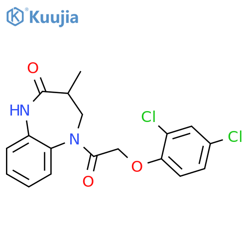 5-2-(2,4-dichlorophenoxy)acetyl-3-methyl-2,3,4,5-tetrahydro-1H-1,5-benzodiazepin-2-one structure