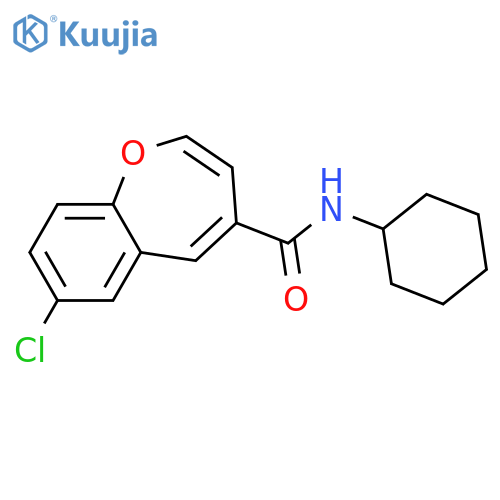 7-chloro-N-cyclohexyl-1-benzoxepine-4-carboxamide structure