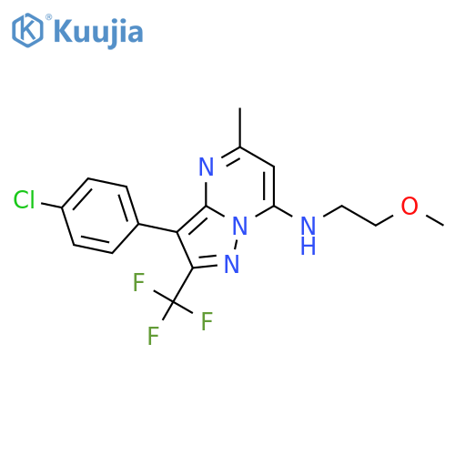 3-(4-chlorophenyl)-N-(2-methoxyethyl)-5-methyl-2-(trifluoromethyl)pyrazolo1,5-apyrimidin-7-amine structure