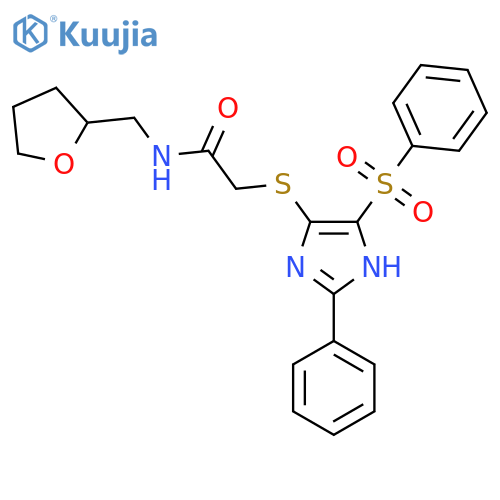 2-{4-(benzenesulfonyl)-2-phenyl-1H-imidazol-5-ylsulfanyl}-N-(oxolan-2-yl)methylacetamide structure