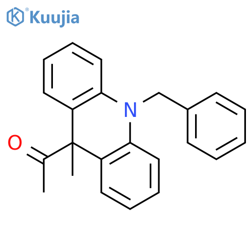 Ethanone, 1-[9,10-dihydro-9-methyl-10-(phenylmethyl)-9-acridinyl]- structure