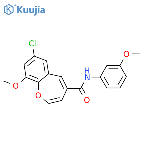 7-chloro-9-methoxy-N-(3-methoxyphenyl)-1-benzoxepine-4-carboxamide structure