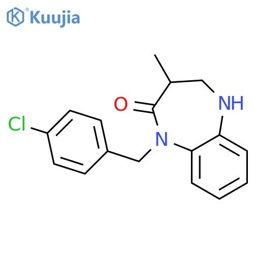 1-(4-chlorophenyl)methyl-3-methyl-2,3,4,5-tetrahydro-1H-1,5-benzodiazepin-2-one structure