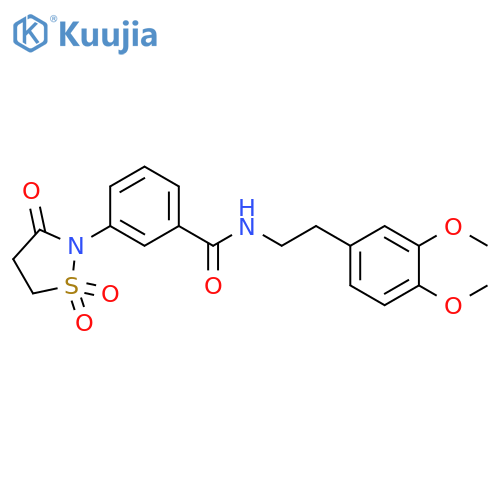 N-2-(3,4-dimethoxyphenyl)ethyl-3-(1,1,3-trioxo-1lambda6,2-thiazolidin-2-yl)benzamide structure