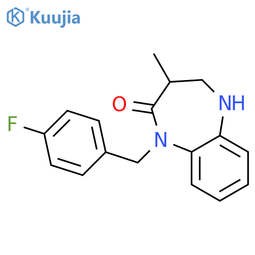 1-(4-fluorophenyl)methyl-3-methyl-2,3,4,5-tetrahydro-1H-1,5-benzodiazepin-2-one structure