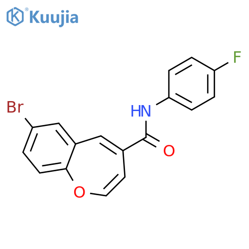7-bromo-N-(4-fluorophenyl)-1-benzoxepine-4-carboxamide structure