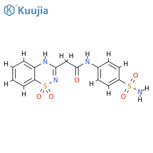 2-(1,1-dioxo-4H-1$l^{6},2,4-benzothiadiazin-3-yl)-N-(4-sulfamoylphenyl)acetamide structure