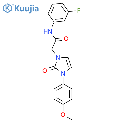 N-(3-fluorophenyl)-2-3-(4-methoxyphenyl)-2-oxo-2,3-dihydro-1H-imidazol-1-ylacetamide structure