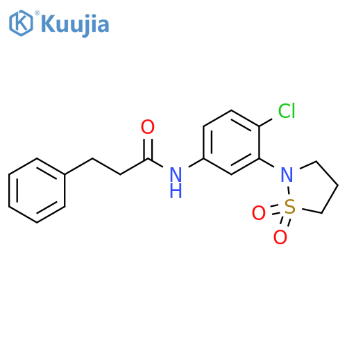 N-4-chloro-3-(1,1-dioxo-1lambda6,2-thiazolidin-2-yl)phenyl-3-phenylpropanamide structure