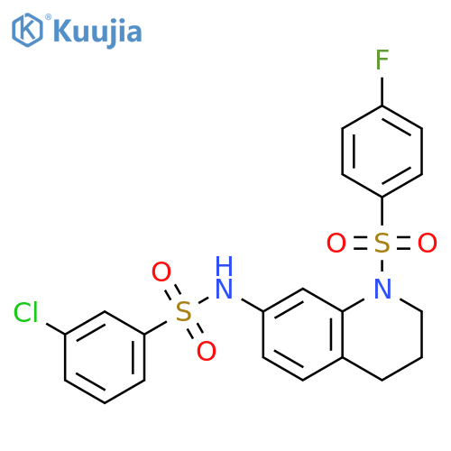 3-chloro-N-1-(4-fluorobenzenesulfonyl)-1,2,3,4-tetrahydroquinolin-7-ylbenzene-1-sulfonamide structure