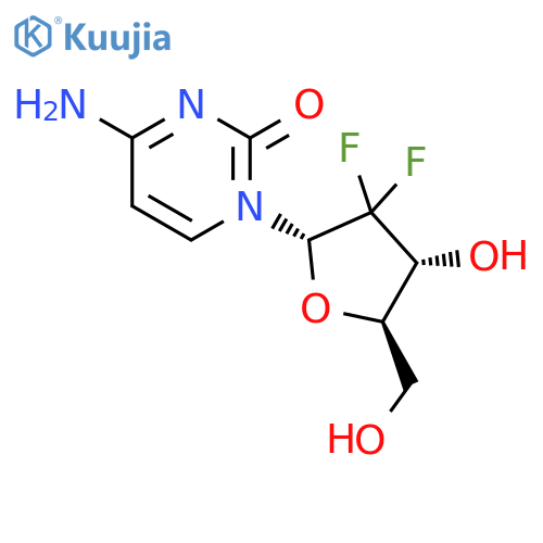 4-amino-1-[(2S,4R,5R)-3,3-difluoro-4-hydroxy-5-(hydroxymethyl)tetrahydrofuran-2-yl]pyrimidin-2-one structure