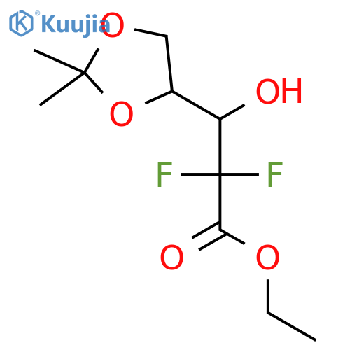 2-Deoxy-2,2-difluoro-4,5-O-isopropylidene-D-erythro-pentonic Acid Ethyl Ester structure
