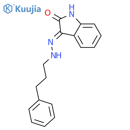 1H-Indole-2,3-dione, 3-(phenylpropylhydrazone) structure