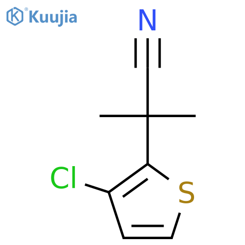 2-(3-chlorothiophen-2-yl)-2-methylpropanenitrile structure