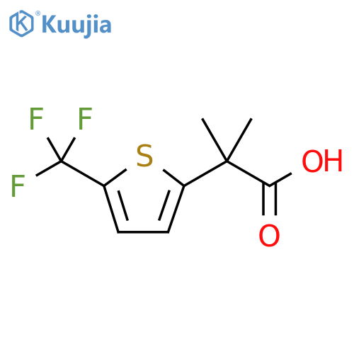 2-methyl-2-5-(trifluoromethyl)thiophen-2-ylpropanoic acid structure