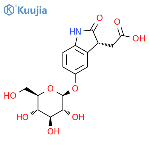 7-hydroxy-2-oxoindole-3-acetic acid 7'-O-glucopyranoside structure