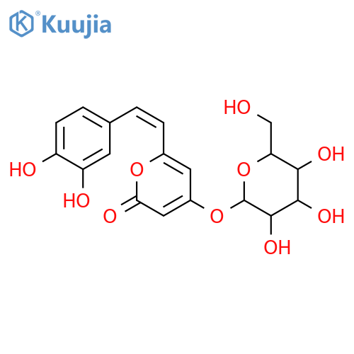 6-[2-(3,4-Dihydroxyphenyl)ethenyl]-4-hydroxy-2H-pyran-2-one; (E)-form, 4-O-β-D-Glucopyranoside structure
