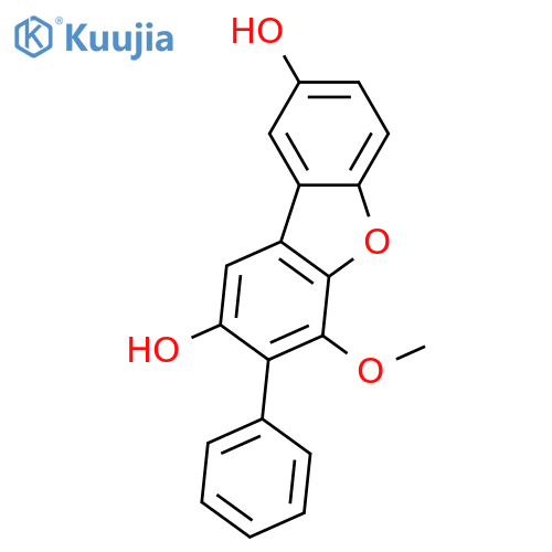 2,4,8-Trihydroxy-3-phenyldibenzofuran; 4-Me ether structure