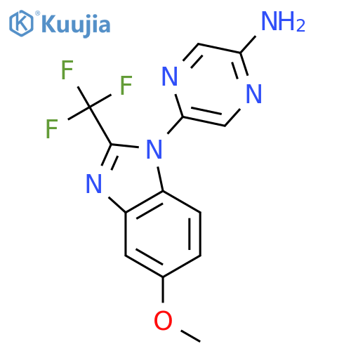 5-(5-Methoxy-2-(trifluoromethyl)-1H-benzo-dimidazol-1-yl)pyrazin-2-amine structure