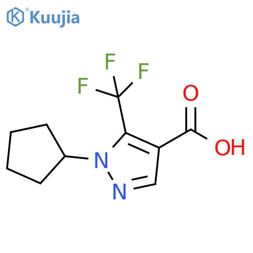 1-cyclopentyl-5-(trifluoromethyl)-1H-pyrazole-4-carboxylic acid structure