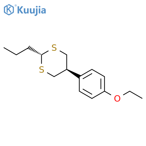 1,3-Dithiane, 5-(4-ethoxyphenyl)-2-propyl-, trans- structure