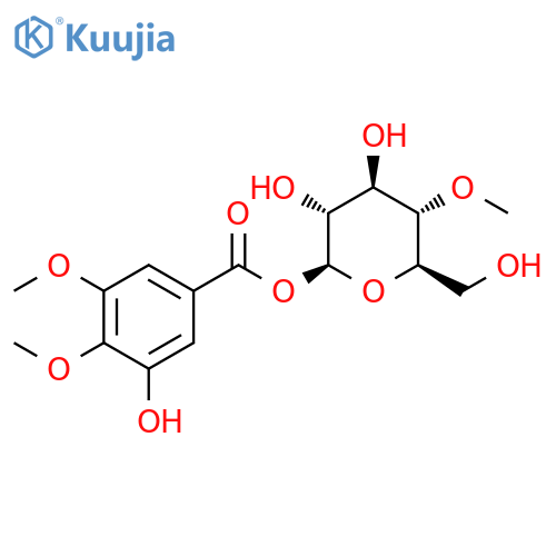 β-D-Glucopyranose, 4-O-methyl-, 1-(3-hydroxy-4,5-dimethoxybenzoate) structure