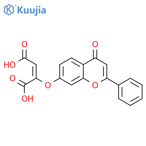 2-Butenedioic acid, 2-[(4-oxo-2-phenyl-4H-1-benzopyran-7-yl)oxy]-, (Z)- structure