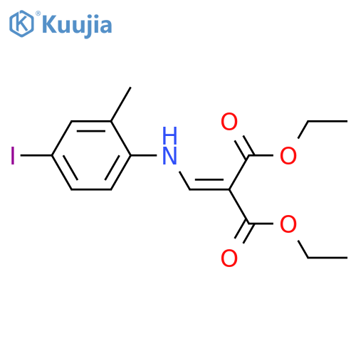 Diethyl 2-(((4-iodo-2-methylphenyl)-amino)methylene)malonate structure