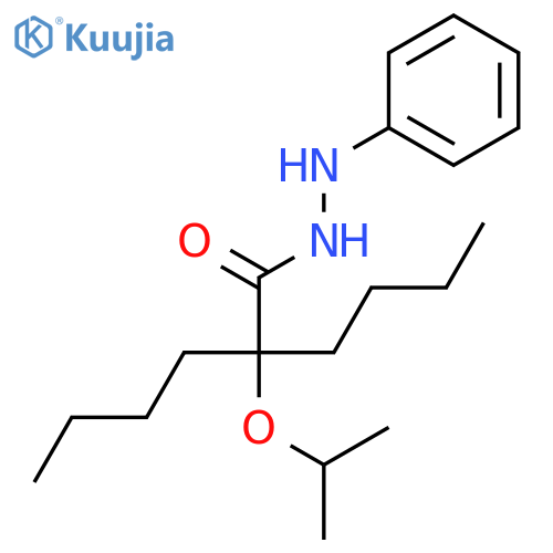 Hexanoic acid, 2-butyl-2-(1-methylethoxy)-, 2-phenylhydrazide structure
