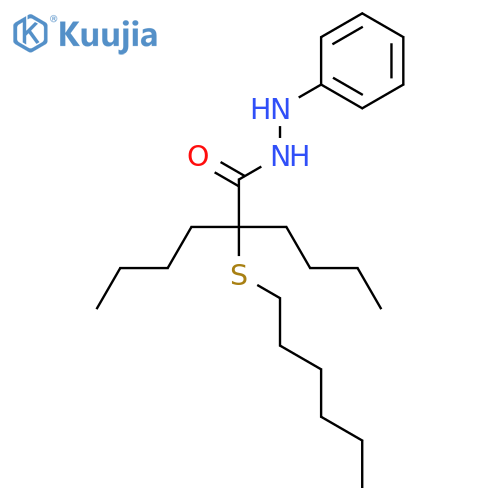 Hexanoic acid, 2-butyl-2-(hexylthio)-, 2-phenylhydrazide structure