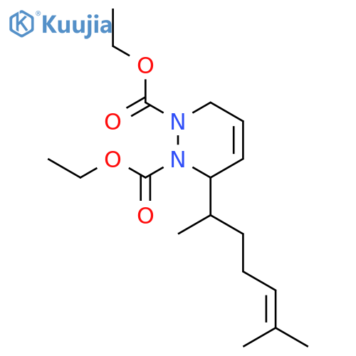1,2-Pyridazinedicarboxylic acid, 3-[(1S)-1,5-dimethyl-4-hexen-1-yl]-3,6-dihydro-, 1,2-diethyl ester, (3R)- structure
