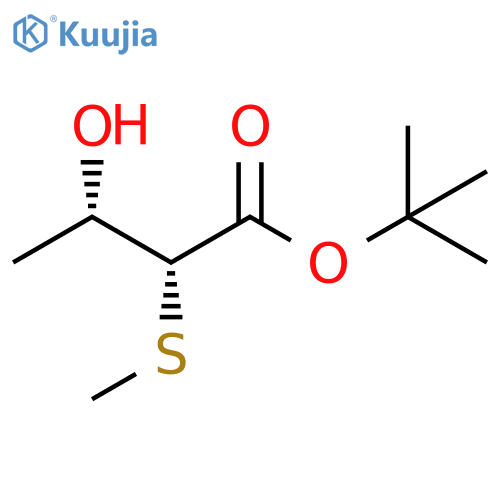 Butanoic acid, 3-hydroxy-2-(methylthio)-, 1,1-dimethylethyl ester, (2R,3S)- structure