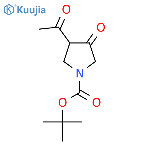 Tert-butyl 3-acetyl-4-oxopyrrolidine-1-carboxylate structure