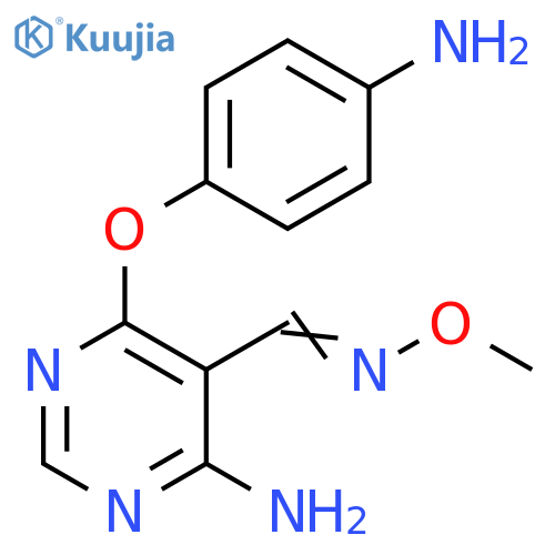 5-Pyrimidinecarboxaldehyde,  4-amino-6-(4-aminophenoxy)-,  O-methyloxime structure