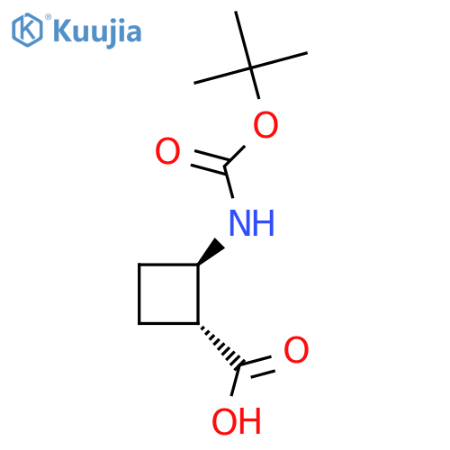 (1S,2R)-2-{[(tert-butoxy)carbonyl]amino}cyclobutane-1-carboxylic acid structure