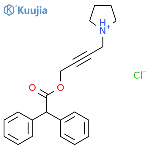 1-{4-[(diphenylacetyl)oxy]but-2-yn-1-yl}pyrrolidinium chloride structure