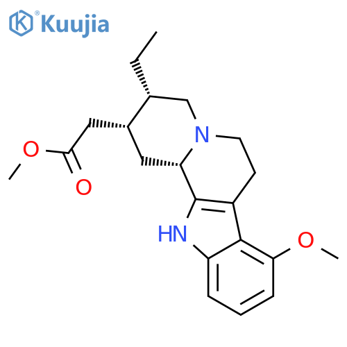 methyl 2-((2R,3S,12bS)-3-ethyl-8-methoxy-1,2,3,4,6,7,12,12b-octahydroindolo[2,3-a]quinolizin-2-yl)acetate structure