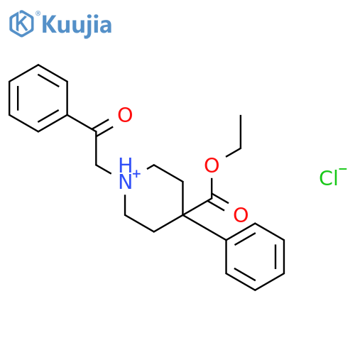 4-(ethoxycarbonyl)-1-(2-oxo-2-phenylethyl)-4-phenylpiperidinium chloride structure