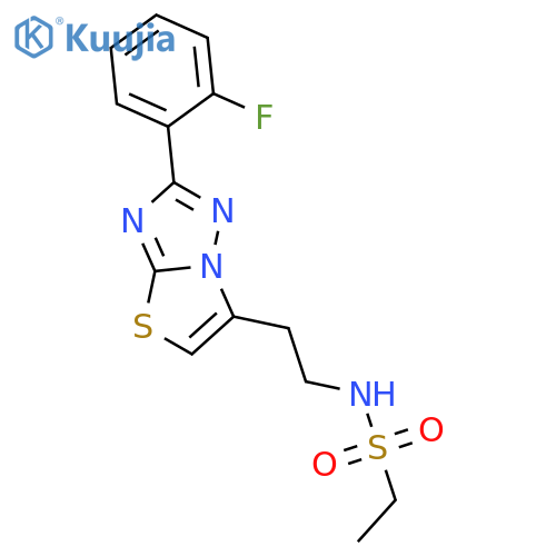 N-{2-2-(2-fluorophenyl)-1,2,4triazolo3,2-b1,3thiazol-6-ylethyl}ethane-1-sulfonamide structure