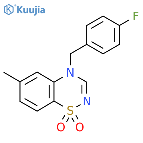 4-(4-fluorophenyl)methyl-6-methyl-4H-1lambda6,2,4-benzothiadiazine-1,1-dione structure