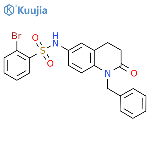 N-(1-benzyl-2-oxo-1,2,3,4-tetrahydroquinolin-6-yl)-2-bromobenzene-1-sulfonamide structure