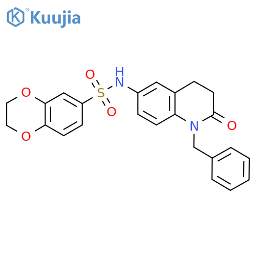 N-(1-benzyl-2-oxo-1,2,3,4-tetrahydroquinolin-6-yl)-2,3-dihydro-1,4-benzodioxine-6-sulfonamide structure