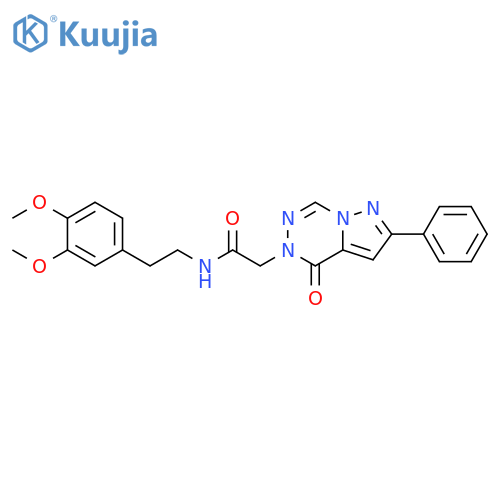 N-2-(3,4-dimethoxyphenyl)ethyl-2-{4-oxo-2-phenyl-4H,5H-pyrazolo1,5-d1,2,4triazin-5-yl}acetamide structure