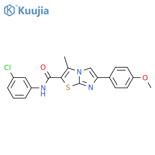 N-(3-chlorophenyl)-6-(4-methoxyphenyl)-3-methylimidazo2,1-b1,3thiazole-2-carboxamide structure