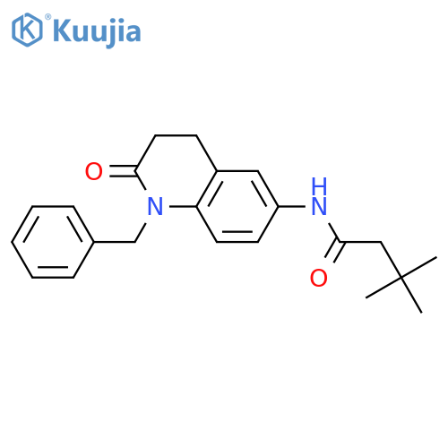 N-(1-benzyl-2-oxo-1,2,3,4-tetrahydroquinolin-6-yl)-3,3-dimethylbutanamide structure
