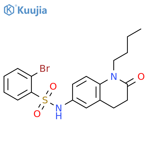2-bromo-N-(1-butyl-2-oxo-1,2,3,4-tetrahydroquinolin-6-yl)benzene-1-sulfonamide structure