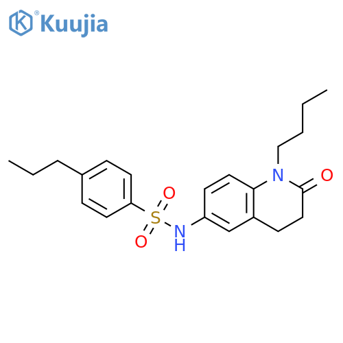 N-(1-butyl-2-oxo-1,2,3,4-tetrahydroquinolin-6-yl)-4-propylbenzene-1-sulfonamide structure