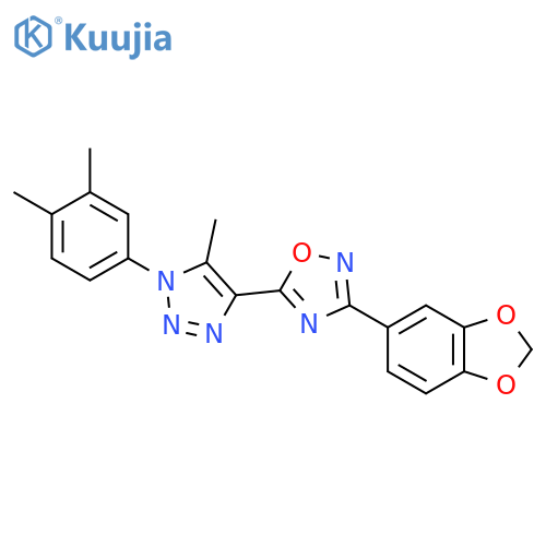 3-(2H-1,3-benzodioxol-5-yl)-5-1-(3,4-dimethylphenyl)-5-methyl-1H-1,2,3-triazol-4-yl-1,2,4-oxadiazole structure