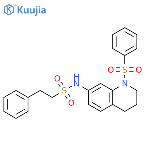 N-1-(benzenesulfonyl)-1,2,3,4-tetrahydroquinolin-7-yl-2-phenylethane-1-sulfonamide structure