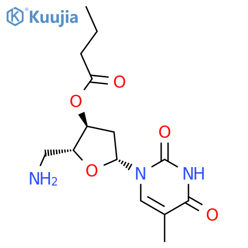 Thymidine, 5'-amino-5'-deoxy-, 3'-butanoate structure